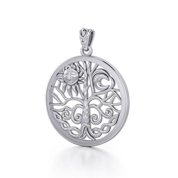 The Tree of Life in its Never-ending journey ~ Sterling Silver Jewelry Pendant TPD3543 - Jewelry